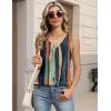 image:imageZeagoo Womens Tank Tops Pleated V Neck Business Casual Sleeveless Shirts Trendy Dressy Textured Summer Work BlouseCx289 Striped