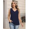 image:imageZeagoo Womens Tank Tops Pleated V Neck Business Casual Sleeveless Shirts Trendy Dressy Textured Summer Work BlouseNavy Blue