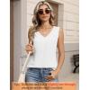 image:imageZeagoo Womens Tank Tops Pleated V Neck Business Casual Sleeveless Shirts Trendy Dressy Textured Summer Work BlouseWhite
