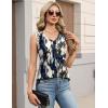 image:imageZeagoo Womens Tank Tops Pleated V Neck Business Casual Sleeveless Shirts Trendy Dressy Textured Summer Work BlouseZr220 Tiedye