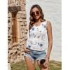 image:imageZeagoo Womens Tank Tops Summer Ruched Top V Neck Sleeveless Drawstring Side Casual Trendy Shirts 2026Fblue Flower