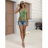 image:imageZeagoo Womens Tank Tops Summer Ruched Top V Neck Sleeveless Drawstring Side Casual Trendy Shirts 2026Floral Green