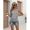 image:imageZeagoo Womens Tank Tops Summer Ruched Top V Neck Sleeveless Drawstring Side Casual Trendy Shirts 2026Floral Hf36