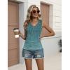 image:imageZeagoo Womens Tank Tops Summer Ruched Top V Neck Sleeveless Drawstring Side Casual Trendy Shirts 2026Floral Xh363