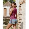 image:imageZeagoo Womens Tank Tops Summer Ruched Top V Neck Sleeveless Drawstring Side Casual Trendy Shirts 2026Wine Red