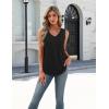 image:imageZeagoo Womens Tank Tops Summer Sleeveless Pleated V Neck Tunic Shirts Loose Casual Button Flowy Boho Clothes S3XLBlack