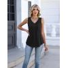 image:imageZeagoo Womens Tank Tops Summer Sleeveless Pleated V Neck Tunic Shirts Loose Casual Button Flowy Boho Clothes S3XLBlack