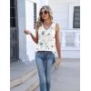 image:imageZeagoo Womens Tank Tops Summer Sleeveless Pleated V Neck Tunic Shirts Loose Casual Button Flowy Boho Clothes S3XLPattern Bf290