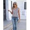 image:imageZeagoo Womens Tank Tops Summer Sleeveless Pleated V Neck Tunic Shirts Loose Casual Button Flowy Boho Clothes S3XLPattern Hf36