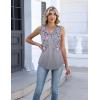 image:imageZeagoo Womens Tank Tops Summer Sleeveless Pleated V Neck Tunic Shirts Loose Casual Button Flowy Boho Clothes S3XLPattern Hf36