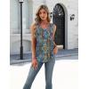 image:imageZeagoo Womens Tank Tops Summer Sleeveless Pleated V Neck Tunic Shirts Loose Casual Button Flowy Boho Clothes S3XLPattern Mz779