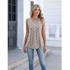 image:imageZeagoo Womens Tank Tops Summer Sleeveless Pleated V Neck Tunic Shirts Loose Casual Button Flowy Boho Clothes S3XLPattern Xh498