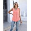 image:imageZeagoo Womens Tank Tops Summer Sleeveless Pleated V Neck Tunic Shirts Loose Casual Button Flowy Boho Clothes S3XLPink