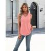 image:imageZeagoo Womens Tank Tops Summer Sleeveless Pleated V Neck Tunic Shirts Loose Casual Button Flowy Boho Clothes S3XLPink