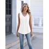 image:imageZeagoo Womens Tank Tops Summer Sleeveless Pleated V Neck Tunic Shirts Loose Casual Button Flowy Boho Clothes S3XLWhite
