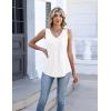 image:imageZeagoo Womens Tank Tops Summer Sleeveless Pleated V Neck Tunic Shirts Loose Casual Button Flowy Boho Clothes S3XLWhite