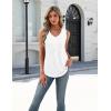 image:imageZeagoo Womens Tank Tops Summer Sleeveless Pleated V Neck Tunic Shirts Loose Casual Button Flowy Boho Clothes S3XLWhite