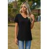 image:imageZeagoo Womens Tops Summer Casual Short Sleeve Tshirts Business Basic Spring VNeck Shirts Outfits S3XLAblack