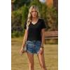 image:imageZeagoo Womens Tops Summer Casual Short Sleeve Tshirts Business Basic Spring VNeck Shirts Outfits S3XLAblack