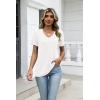 image:imageZeagoo Womens Tops Summer Casual Short Sleeve Tshirts Business Basic Spring VNeck Shirts Outfits S3XLAwhite