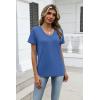 image:imageZeagoo Womens Tops Summer Casual Short Sleeve Tshirts Business Basic Spring VNeck Shirts Outfits S3XLZblue