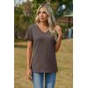 image:imageZeagoo Womens Tops Summer Casual Short Sleeve Tshirts Business Basic Spring VNeck Shirts Outfits S3XLZbrown