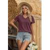 image:imageZeagoo Womens Tops Summer Casual Short Sleeve Tshirts Business Basic Spring VNeck Shirts Outfits S3XLZdark Red