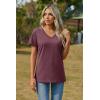 image:imageZeagoo Womens Tops Summer Casual Short Sleeve Tshirts Business Basic Spring VNeck Shirts Outfits S3XLZdark Red