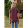 image:imageZeagoo Womens Tops Summer Casual Short Sleeve Tshirts Business Basic Spring VNeck Shirts Outfits S3XLZdark Red