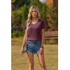 image:imageZeagoo Womens Tops Summer Casual Short Sleeve Tshirts Business Basic Spring VNeck Shirts Outfits S3XLZdark Red