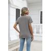 image:imageZeagoo Womens Tops Summer Casual Short Sleeve Tshirts Business Basic Spring VNeck Shirts Outfits S3XLZgray