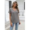 image:imageZeagoo Womens Tops Summer Casual Short Sleeve Tshirts Business Basic Spring VNeck Shirts Outfits S3XLZgray