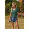 image:imageZeagoo Womens Tops Summer Casual Short Sleeve Tshirts Business Basic Spring VNeck Shirts Outfits S3XLZgreen