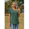 image:imageZeagoo Womens Tops Summer Casual Short Sleeve Tshirts Business Basic Spring VNeck Shirts Outfits S3XLZgreen