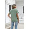 image:imageZeagoo Womens Tops Summer Casual Short Sleeve Tshirts Business Basic Spring VNeck Shirts Outfits S3XLZlight Green