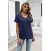 image:imageZeagoo Womens Tops Summer Casual Short Sleeve Tshirts Business Basic Spring VNeck Shirts Outfits S3XLZnavy Blue