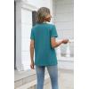 image:imageZeagoo Womens Tops Summer Casual Short Sleeve Tshirts Business Basic Spring VNeck Shirts Outfits S3XLZpeacock Blue