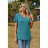 image:imageZeagoo Womens Tops Summer Casual Short Sleeve Tshirts Business Basic Spring VNeck Shirts Outfits S3XLZpeacock Blue