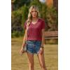 image:imageZeagoo Womens Tops Summer Casual Short Sleeve Tshirts Business Basic Spring VNeck Shirts Outfits S3XLZred