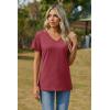 image:imageZeagoo Womens Tops Summer Casual Short Sleeve Tshirts Business Basic Spring VNeck Shirts Outfits S3XLZred