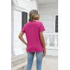 image:imageZeagoo Womens Tops Summer Casual Short Sleeve Tshirts Business Basic Spring VNeck Shirts Outfits S3XLZrose Red