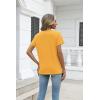 image:imageZeagoo Womens Tops Summer Casual Short Sleeve Tshirts Business Basic Spring VNeck Shirts Outfits S3XLZyellow