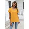 image:imageZeagoo Womens Tops Summer Casual Short Sleeve Tshirts Business Basic Spring VNeck Shirts Outfits S3XLZyellow