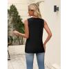 image:imageZeagoo Womens Tops Summer Pleated Sleeveless Tank Top V Neck Dressy Casual Flowy Boho Tunic ShirtsBlack
