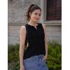 image:imageZeagoo Womens Tops Summer Pleated Sleeveless Tank Top V Neck Dressy Casual Flowy Boho Tunic ShirtsBlack
