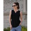 image:imageZeagoo Womens Tops Summer Pleated Sleeveless Tank Top V Neck Dressy Casual Flowy Boho Tunic ShirtsBlack
