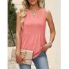 image:imageZeagoo Womens Tops Summer Pleated Sleeveless Tank Top V Neck Dressy Casual Flowy Boho Tunic ShirtsCoral
