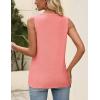image:imageZeagoo Womens Tops Summer Pleated Sleeveless Tank Top V Neck Dressy Casual Flowy Boho Tunic ShirtsCoral