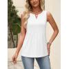 image:imageZeagoo Womens Tops Summer Pleated Sleeveless Tank Top V Neck Dressy Casual Flowy Boho Tunic ShirtsWhite