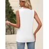 image:imageZeagoo Womens Tops Summer Pleated Sleeveless Tank Top V Neck Dressy Casual Flowy Boho Tunic ShirtsWhite